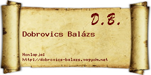 Dobrovics Balázs névjegykártya