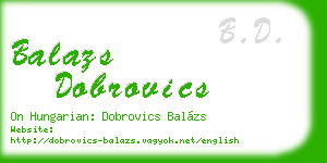 balazs dobrovics business card